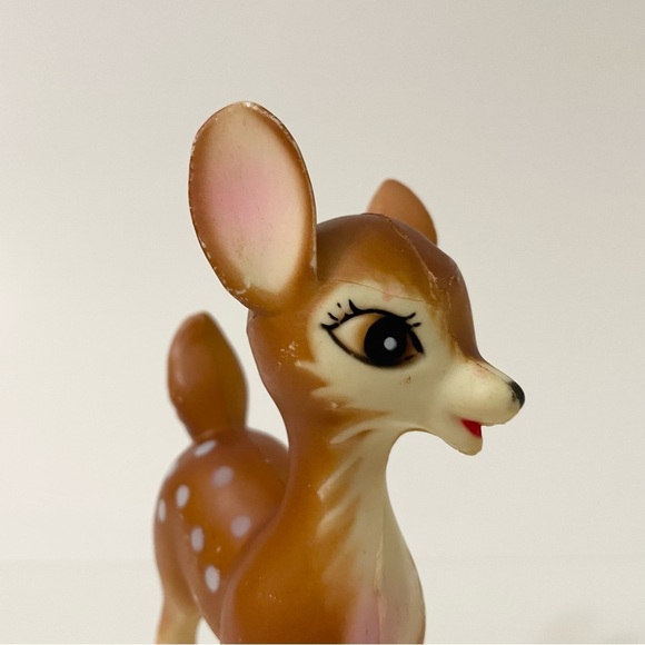 Vintage Bambi Deer Fawn Hard Plastic Figurine 6” Tall Hong Kong - Picture 9 of 16